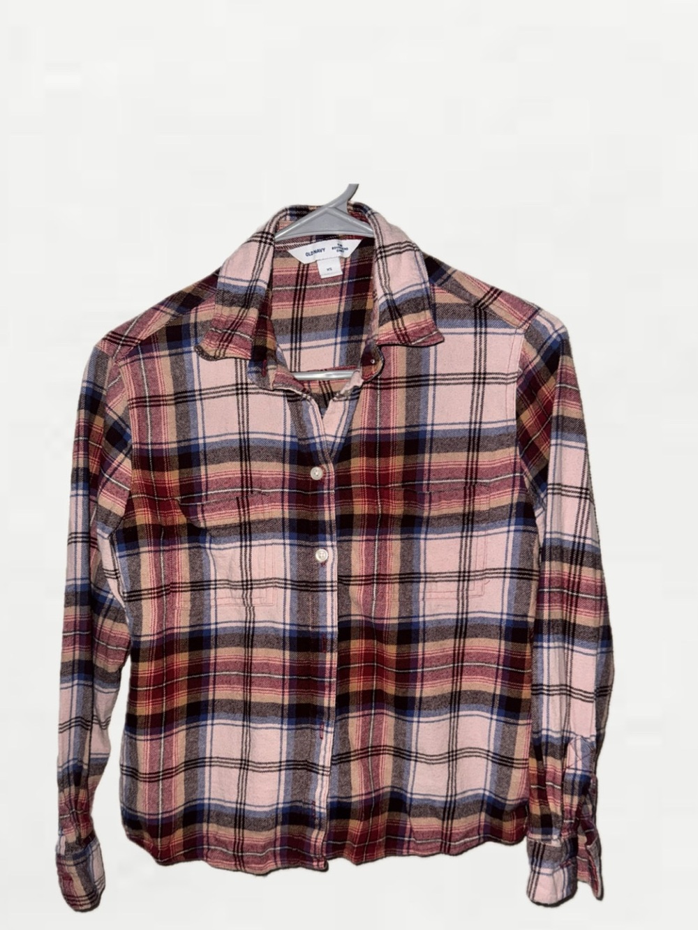 Old Navy Pink Plaid Button-Down Shirt